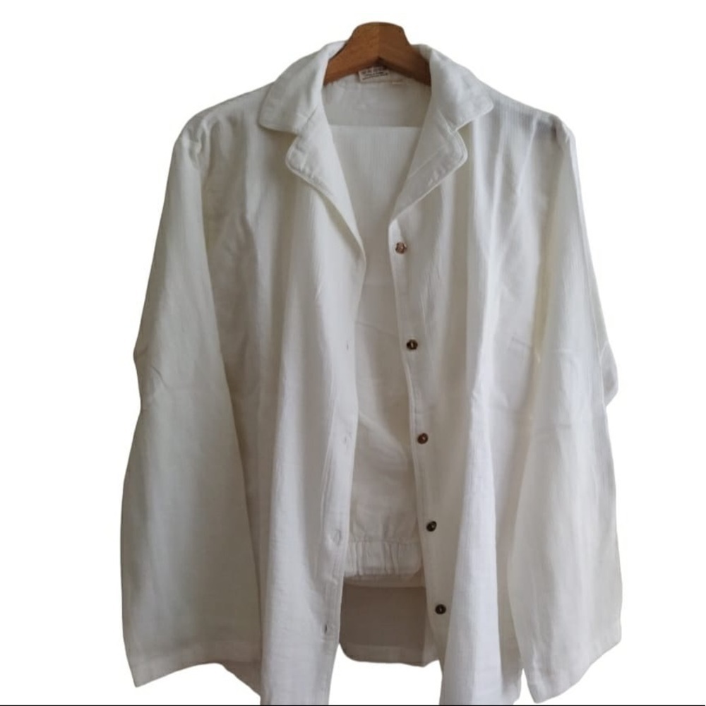 Cotton Breezy Pajamas Set, Off White Color